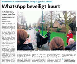 VAR NIEUWS WhatsApp wordt steeds vaker gebruikt voor wijkcommunicatie